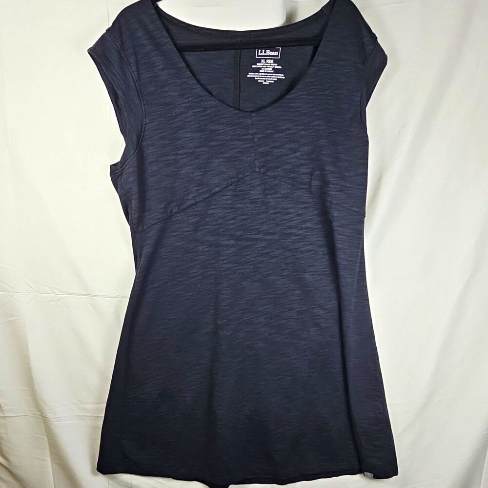 L.L.Bean Women’s XL Regular Black Heathered V-Neck Stretch Sleeveless dress